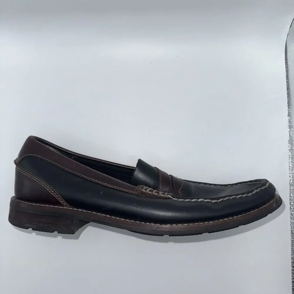 Sperry Top-Sider Men’s 9.5M Black Brown Leather Penny Loafers Slip On
